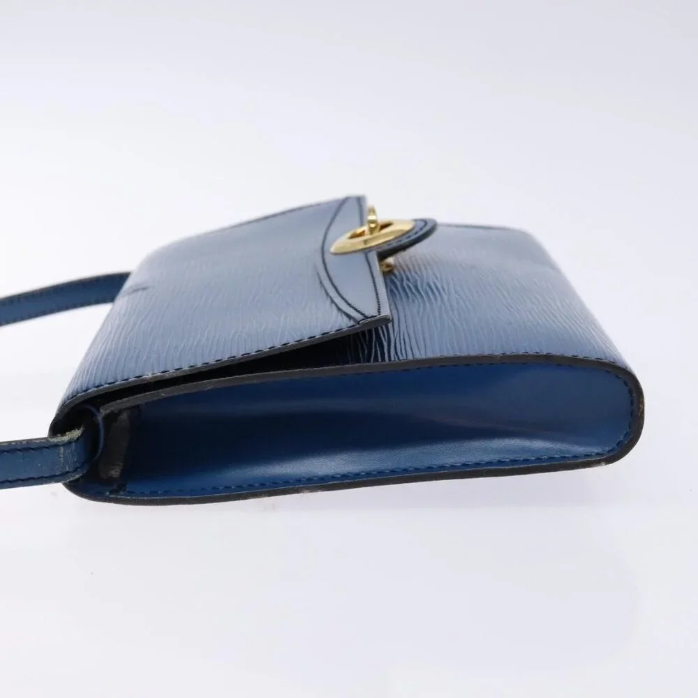 Authentic LOUIS VUITTON Epi Pochette Arche Shoulder Bag Blue M52575 LV - Picture 11 of 16